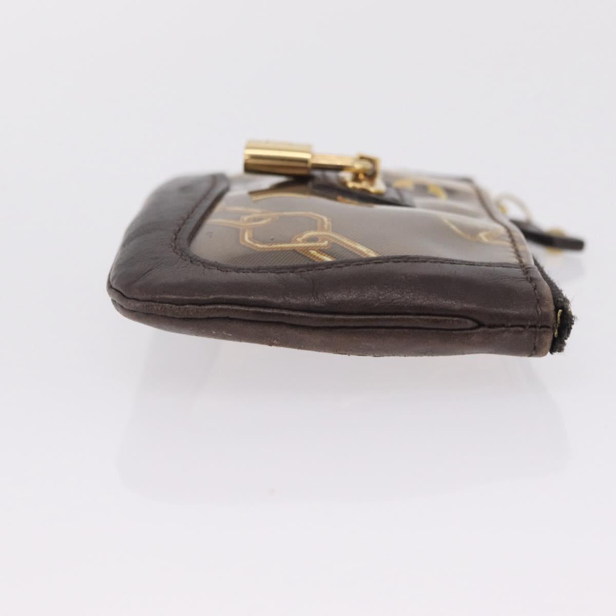 LOUIS VUITTON Monogram Charm Pochette Cles Purse Brown White M95164 Auth 208330A