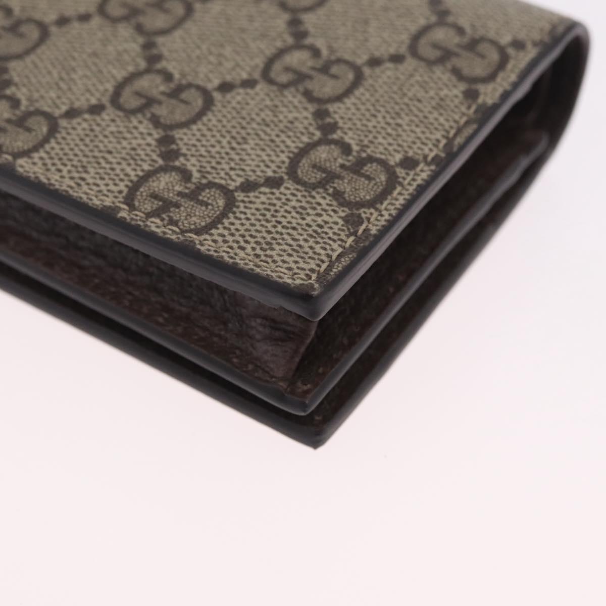 GUCCI GG Supreme Compact Bifold Wallet PVC BNF Beige Yellow 701009 Auth 208338M