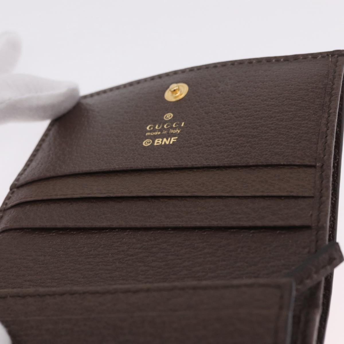 GUCCI GG Supreme Compact Bifold Wallet PVC BNF Beige Yellow 701009 Auth 208338M
