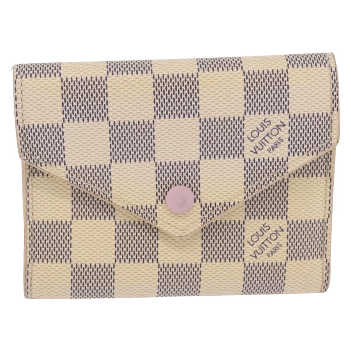 LOUIS VUITTON Damier Azur Portefeuille Victorine Wallet N64022 LV Auth 208339
