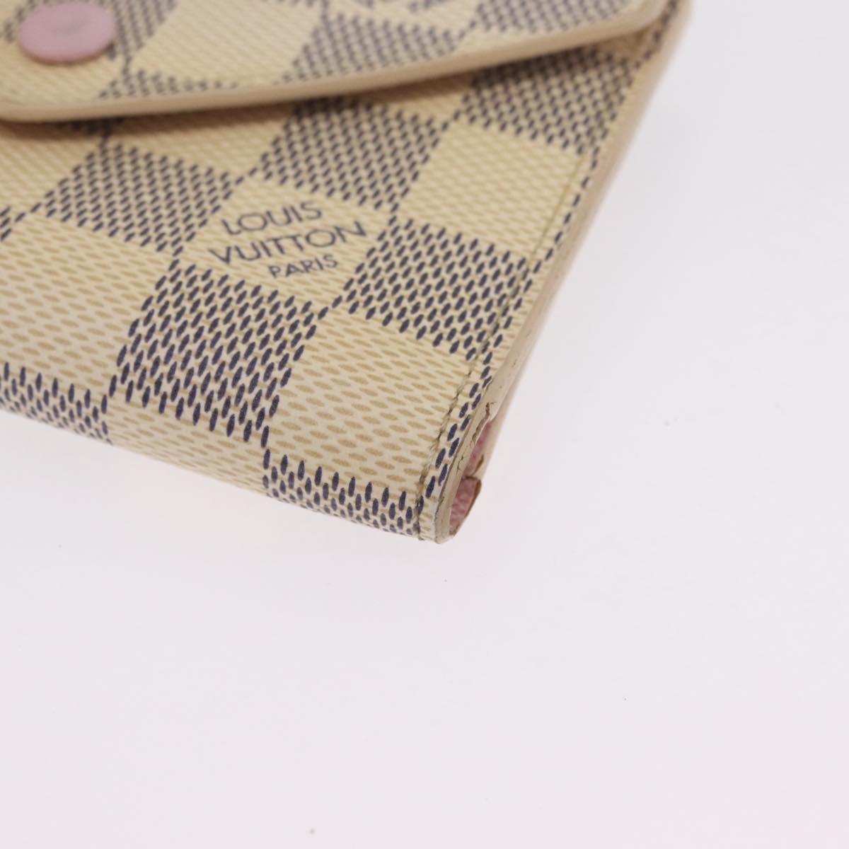 LOUIS VUITTON Damier Azur Portefeuille Victorine Wallet N64022 LV Auth 208339
