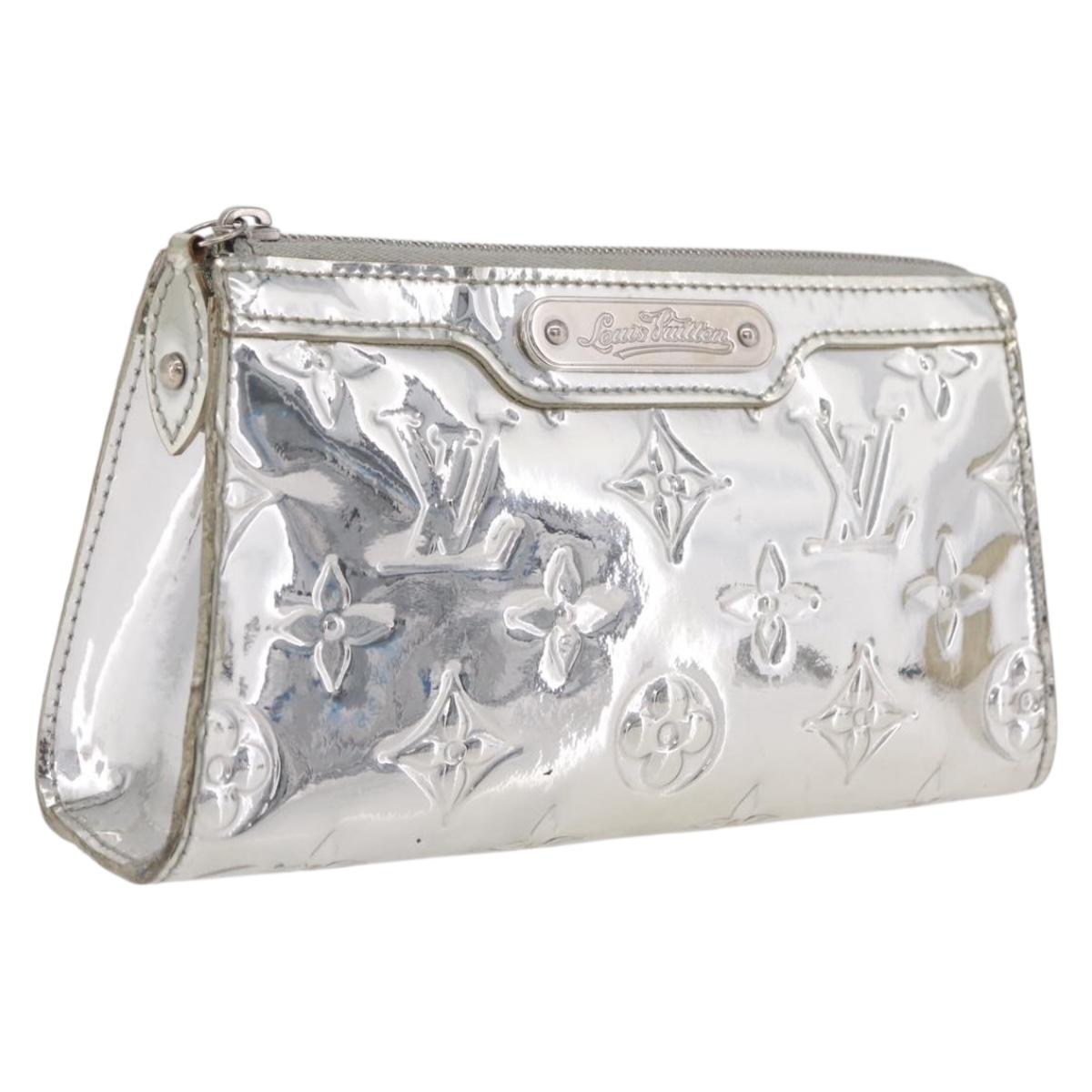 LOUIS VUITTON Monogram Miroir Trousse Cosmetic Pouch Silver M95603 Auth 208345