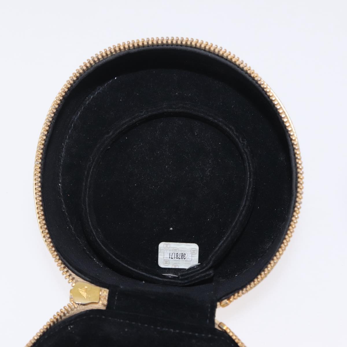 CHANEL COCO Mark Jewelry Box Leather Gold CC Auth 208346
