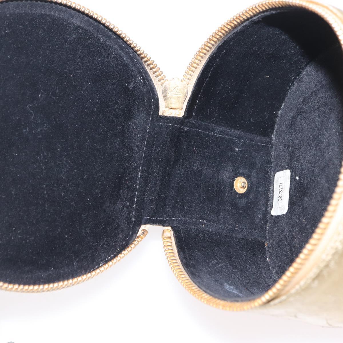 CHANEL COCO Mark Jewelry Box Leather Gold CC Auth 208346