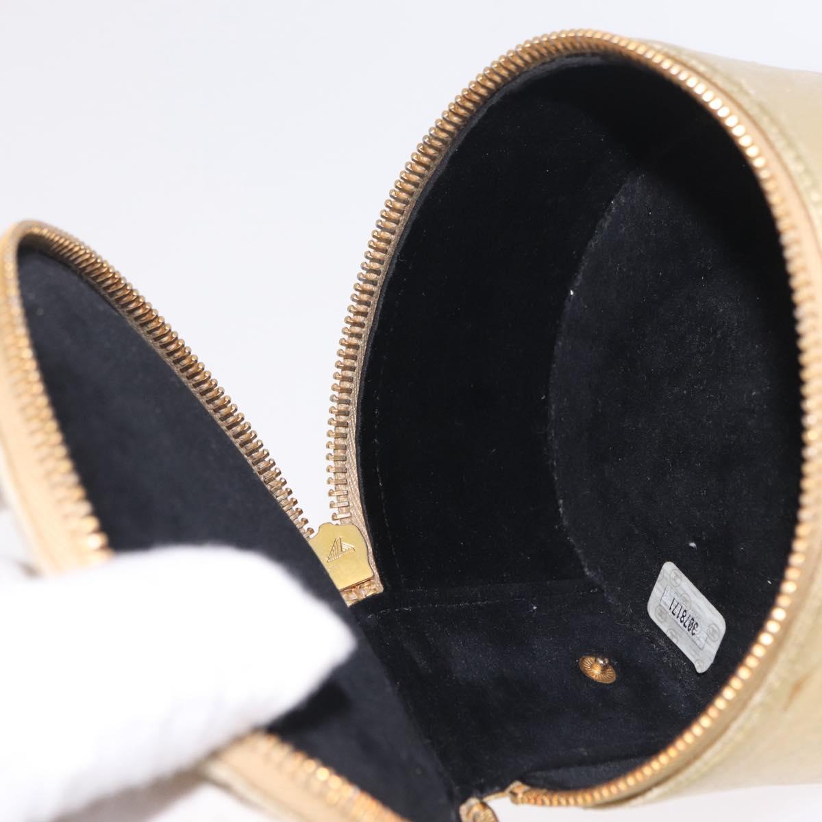 CHANEL COCO Mark Jewelry Box Leather Gold CC Auth 208346