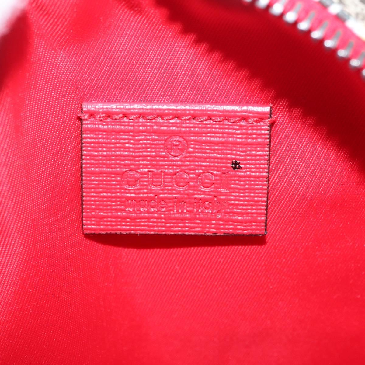 GUCCI GG Supreme Sherry Line Pouch PVC Yuko Higuchi Beige 502330 Auth 208354M