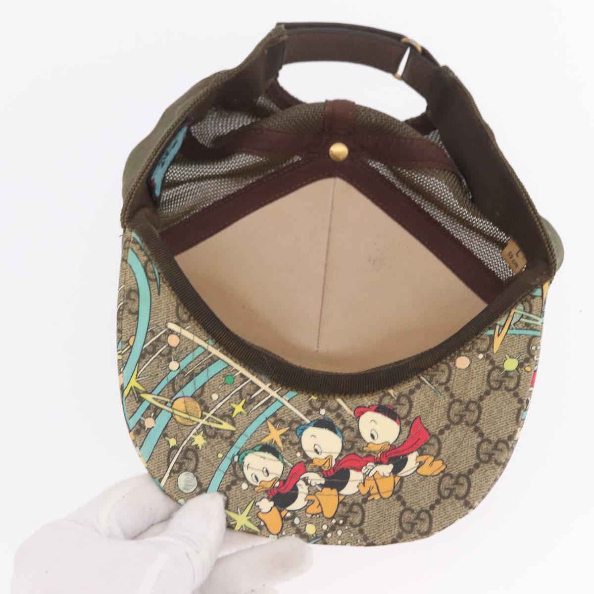 GUCCI GG Supreme GUCCIxDisney Cap PVC L Beige 648843 Auth 208355