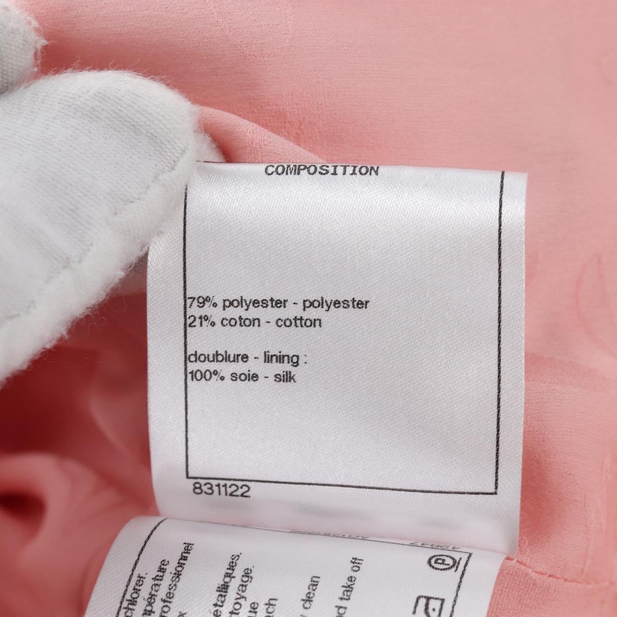 CHANEL One Piece Dress Tweed 36 Pink CC Auth 208357M