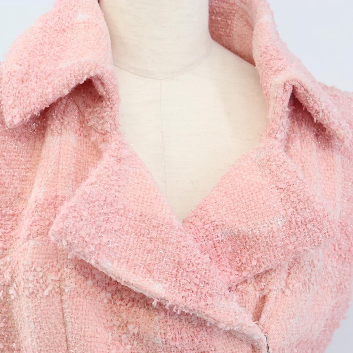 CHANEL One Piece Dress Tweed 36 Pink CC Auth 208357M