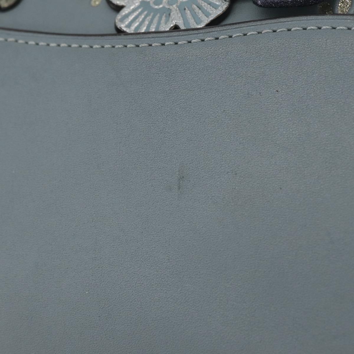 Coach Shoulder Bag Leather Blue Auth 208360A