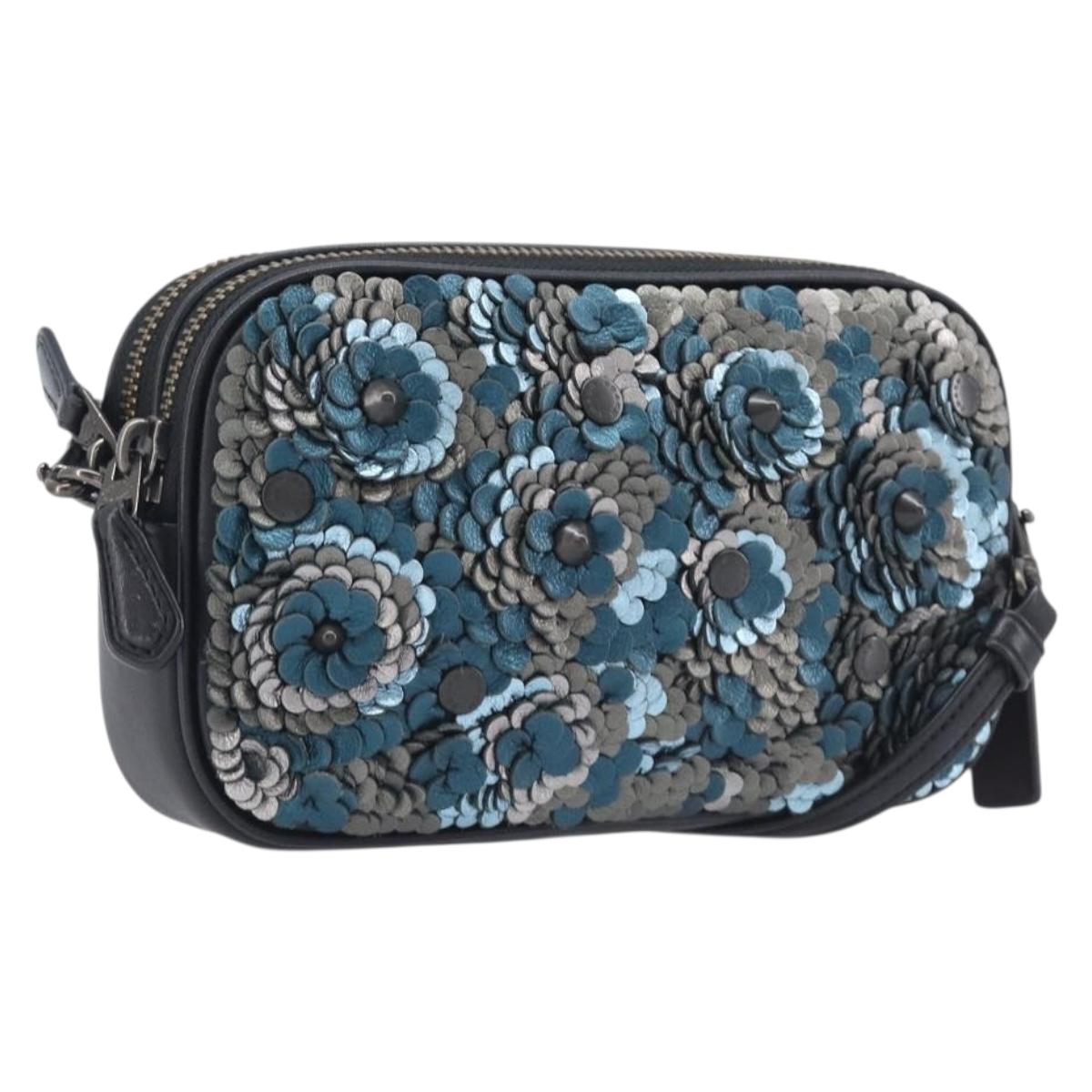 Coach Shoulder Bag Leather Black Auth 208362A