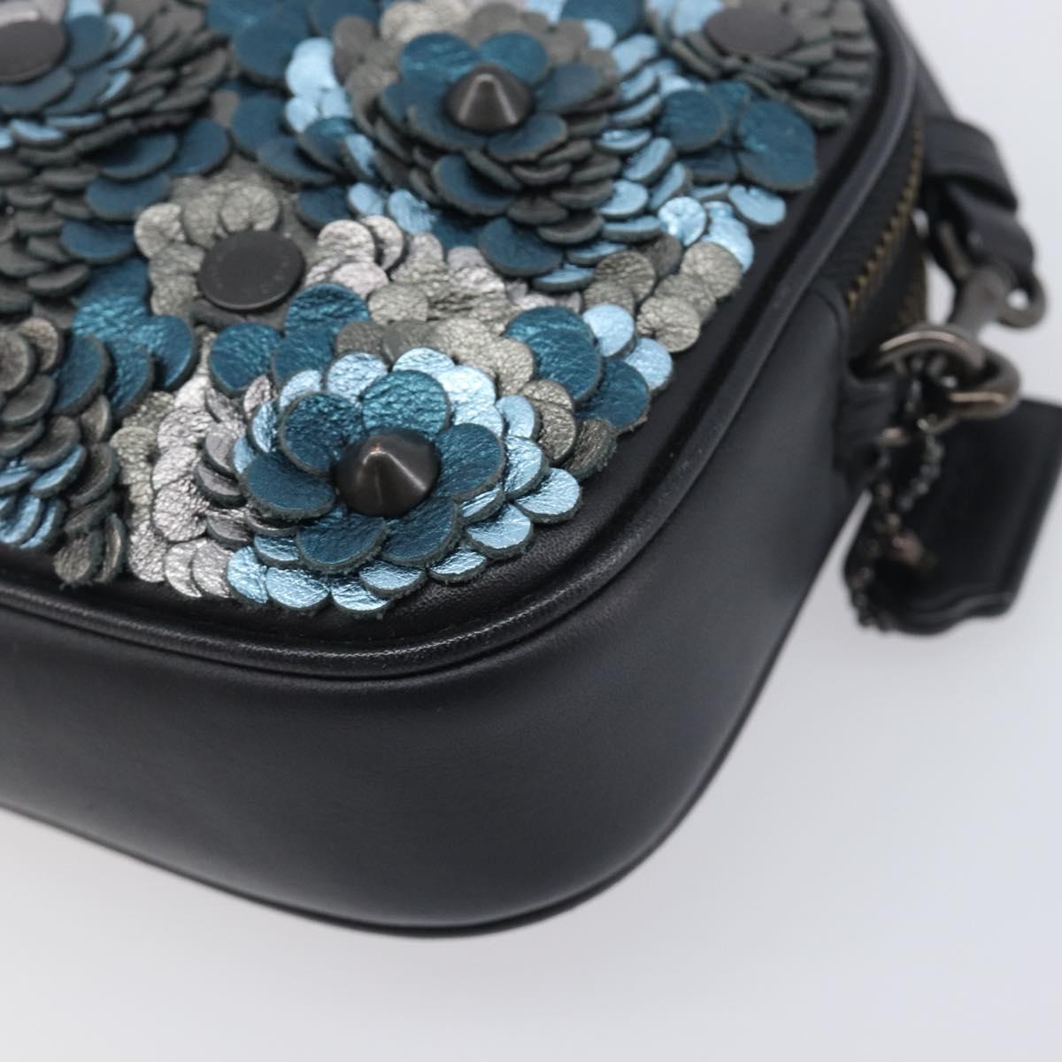 Coach Shoulder Bag Leather Black Auth 208362A