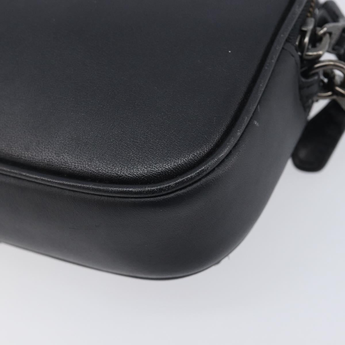 Coach Shoulder Bag Leather Black Auth 208362A