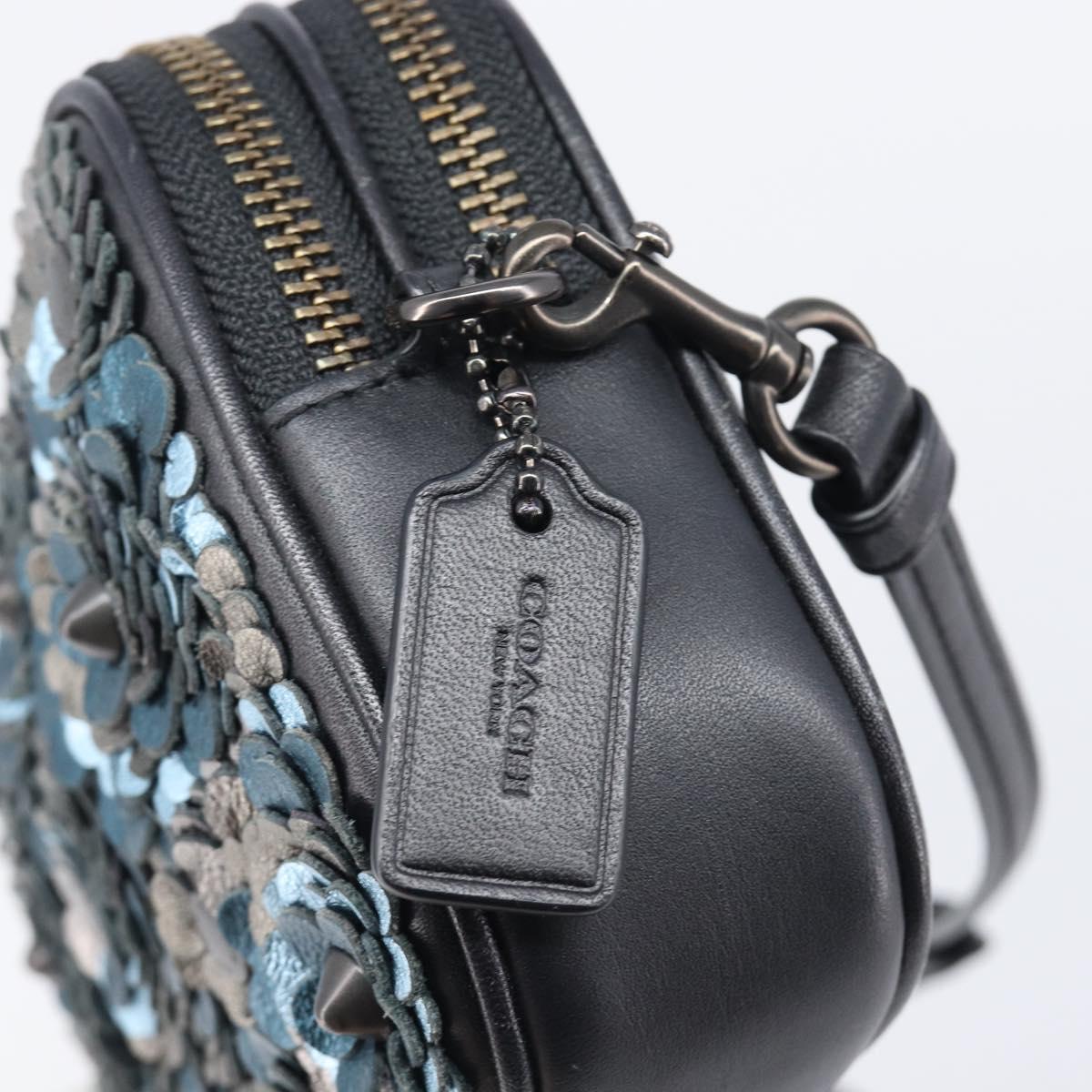 Coach Shoulder Bag Leather Black Auth 208362A