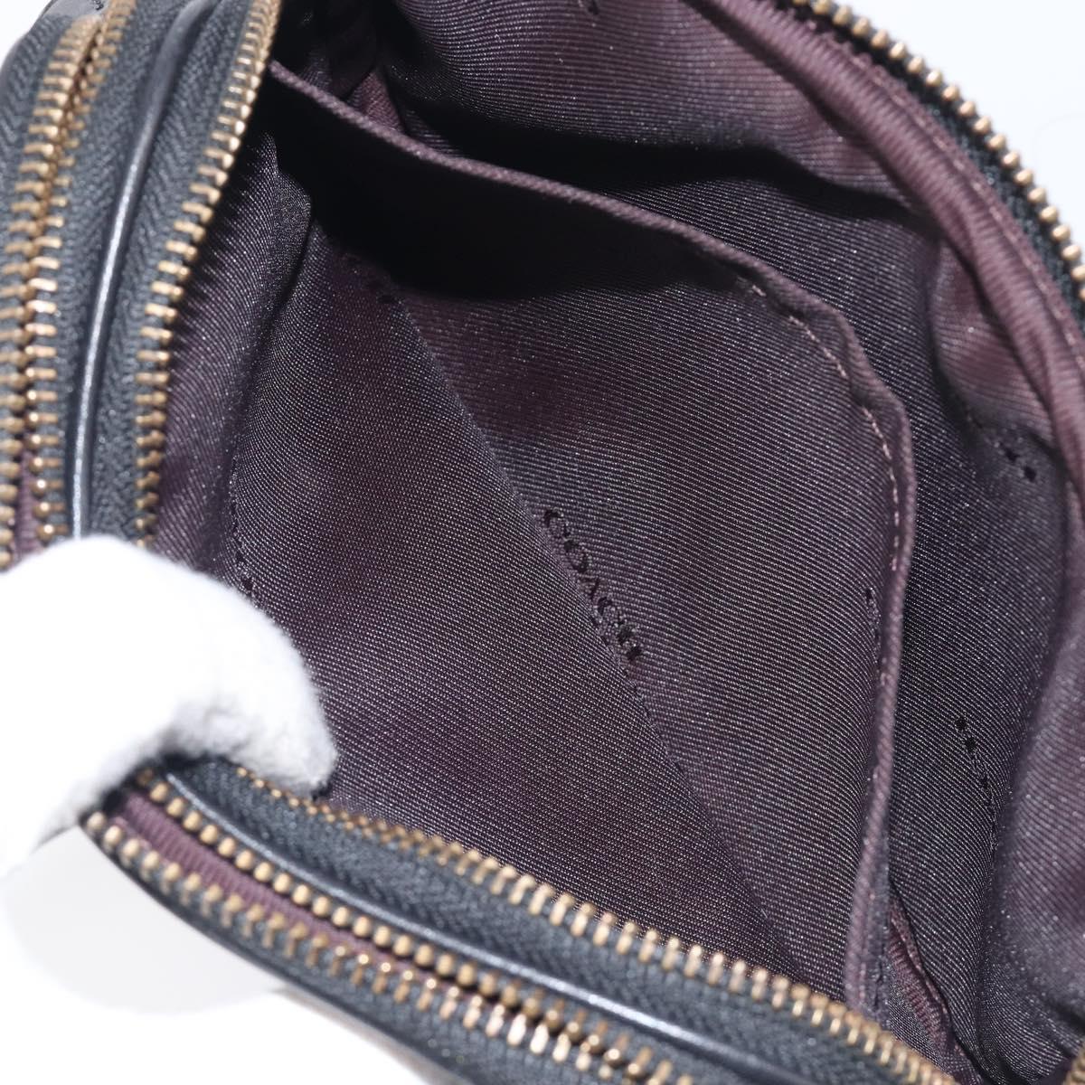 Coach Shoulder Bag Leather Black Auth 208362A