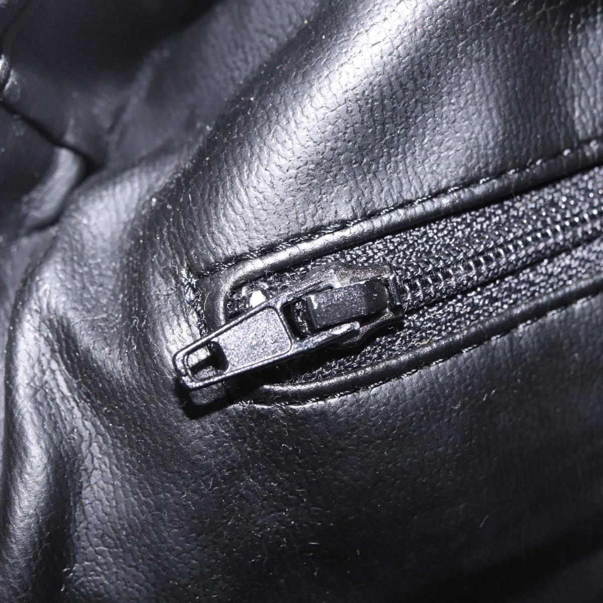 Bally Hand Bag Leather Black Gold Auth 208371A