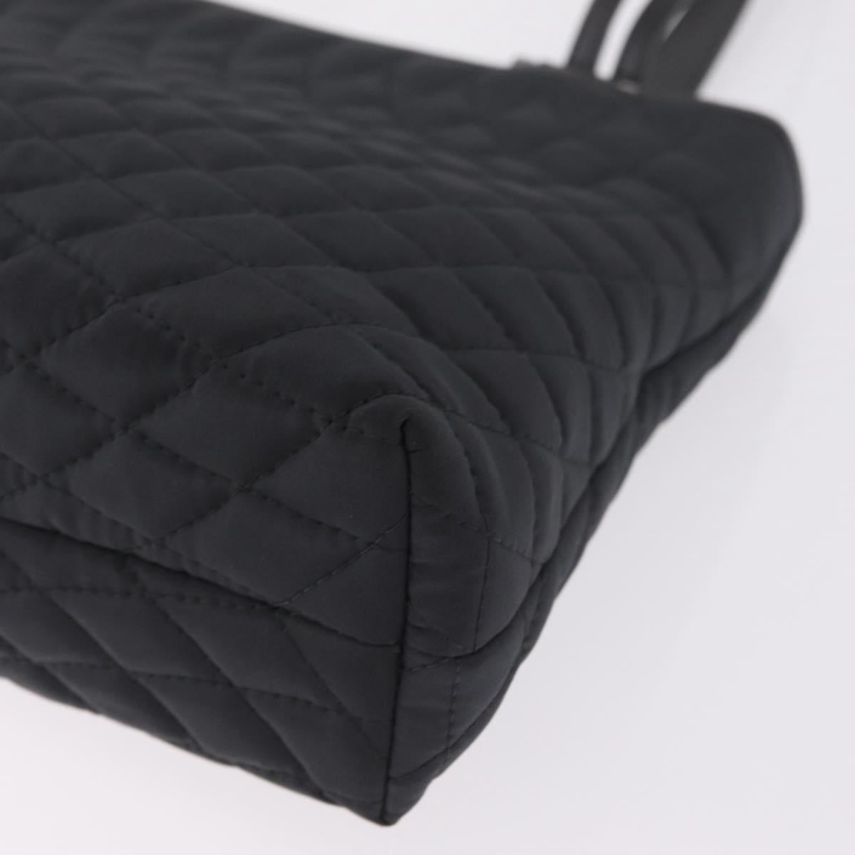 Bally Hand Bag Nylon Black Silver Auth 208374A