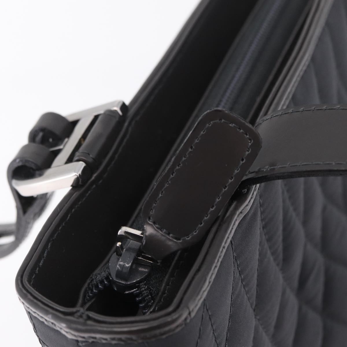 Bally Hand Bag Nylon Black Silver Auth 208374A