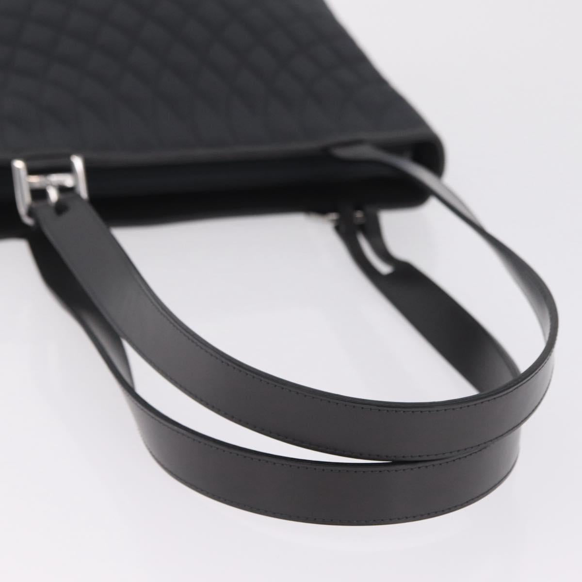 Bally Hand Bag Nylon Black Silver Auth 208374A