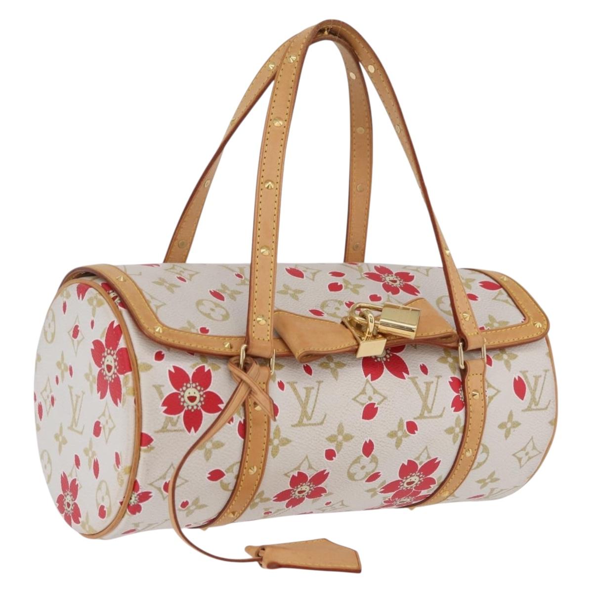 LOUIS VUITTON Monogram Cherry Blossom Papillon 26 Bag White M92011 Auth 208378A