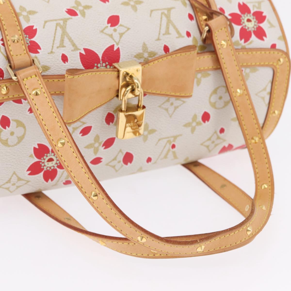 LOUIS VUITTON Monogram Cherry Blossom Papillon 26 Bag White M92011 Auth 208378A