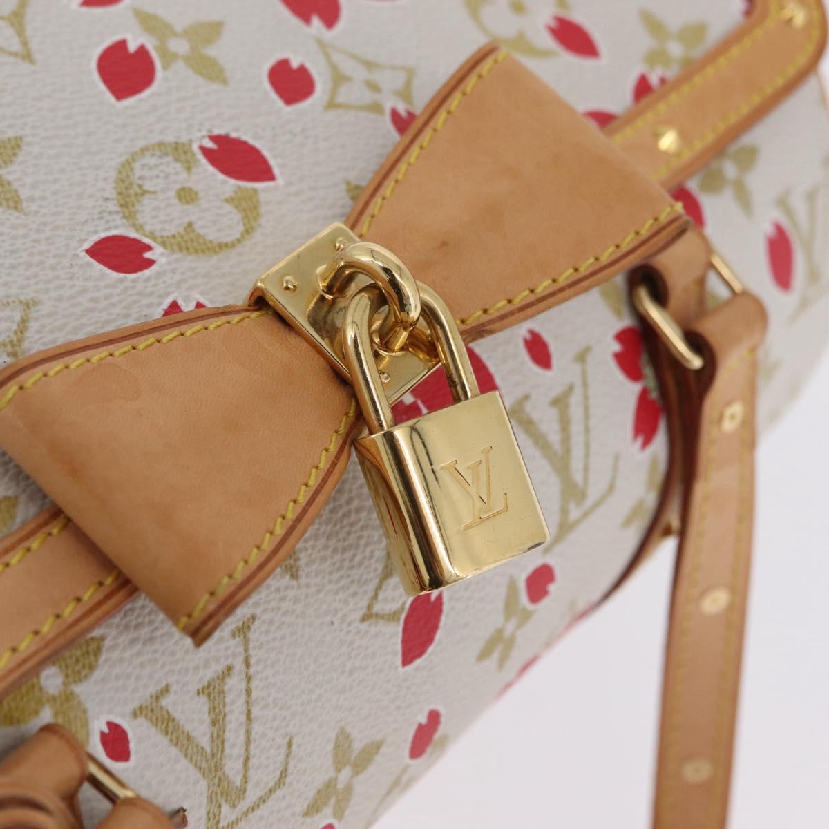 LOUIS VUITTON Monogram Cherry Blossom Papillon 26 Bag White M92011 Auth 208378A