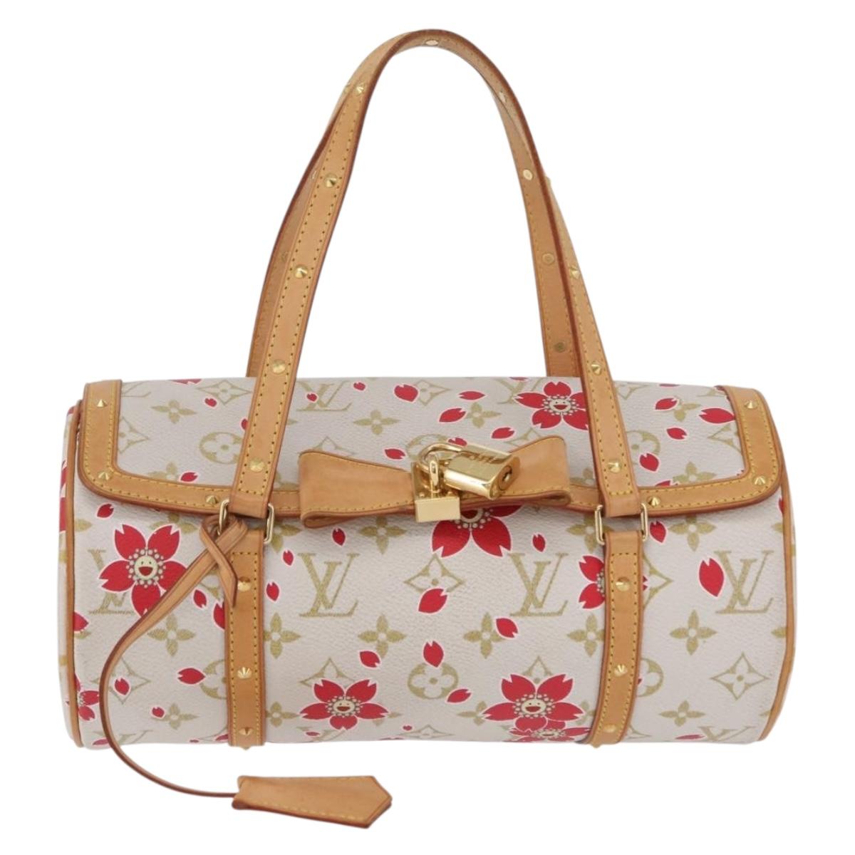 LOUIS VUITTON Monogram Cherry Blossom Papillon 26 Bag White M92011 Auth 208378A