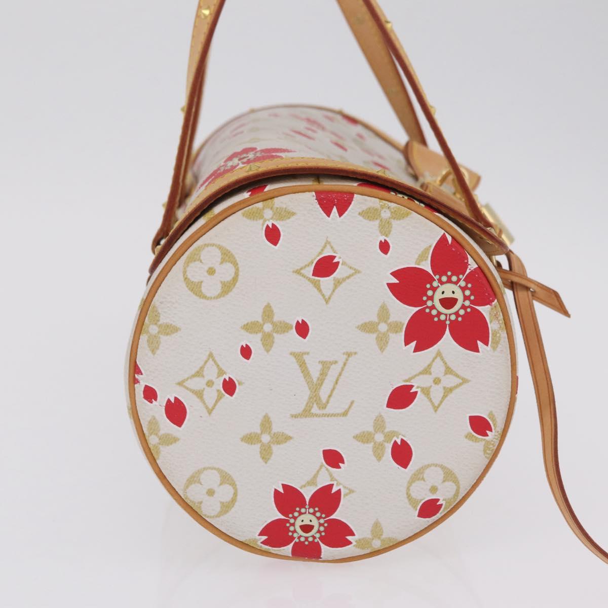 LOUIS VUITTON Monogram Cherry Blossom Papillon 26 Bag White M92011 Auth 208378A
