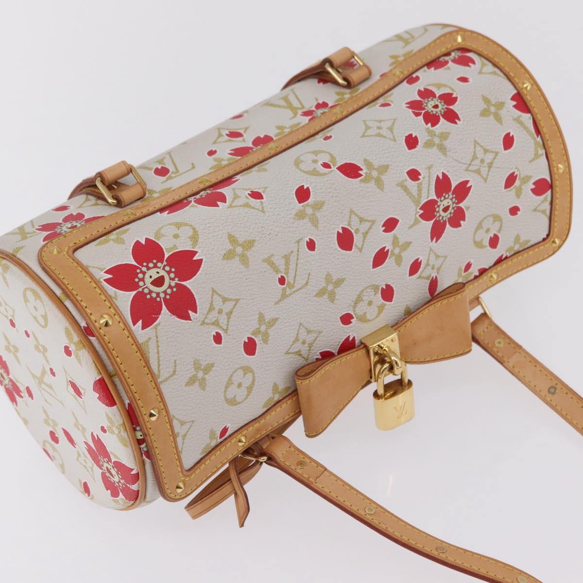 LOUIS VUITTON Monogram Cherry Blossom Papillon 26 Bag White M92011 Auth 208378A