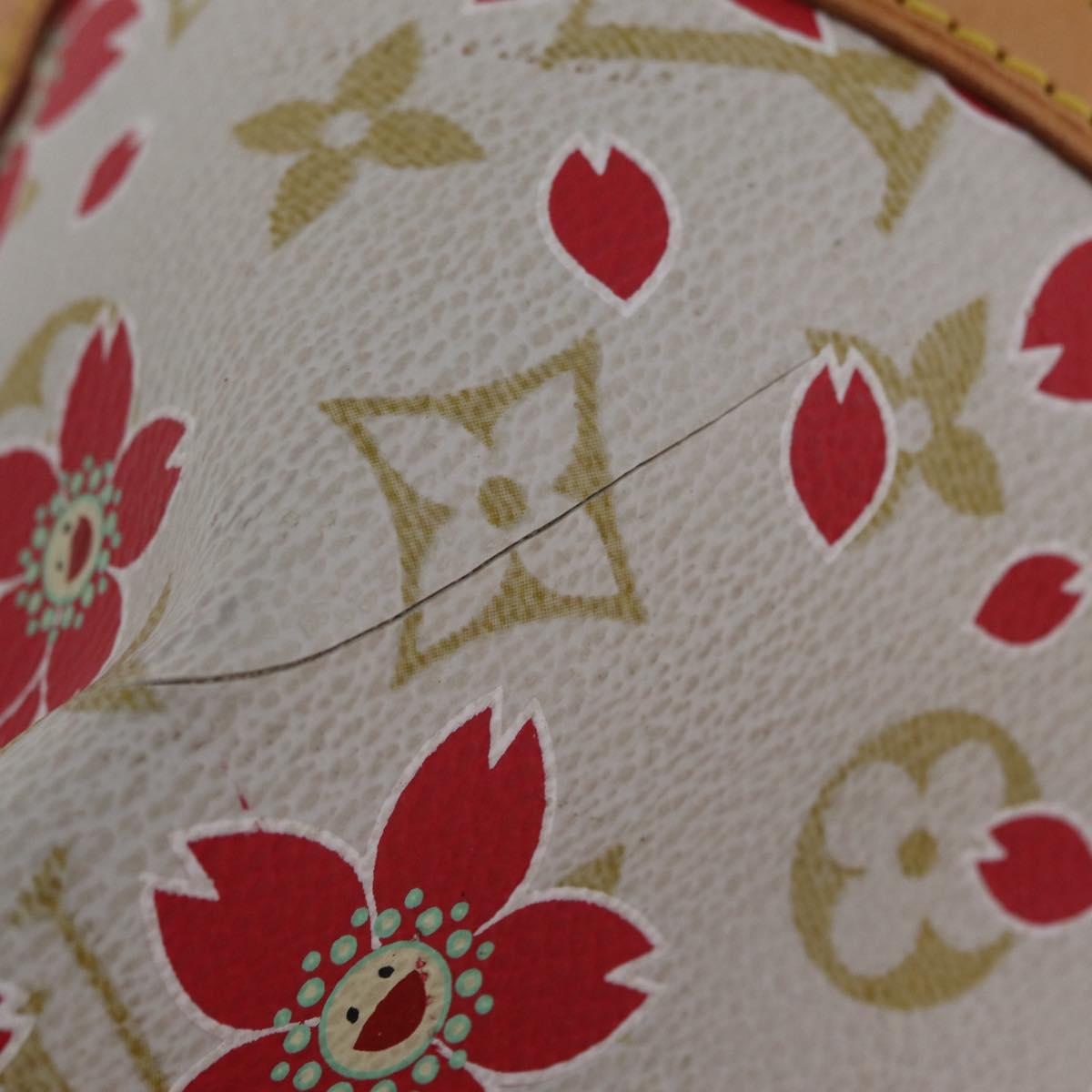 LOUIS VUITTON Monogram Cherry Blossom Papillon 26 Bag White M92011 Auth 208378A