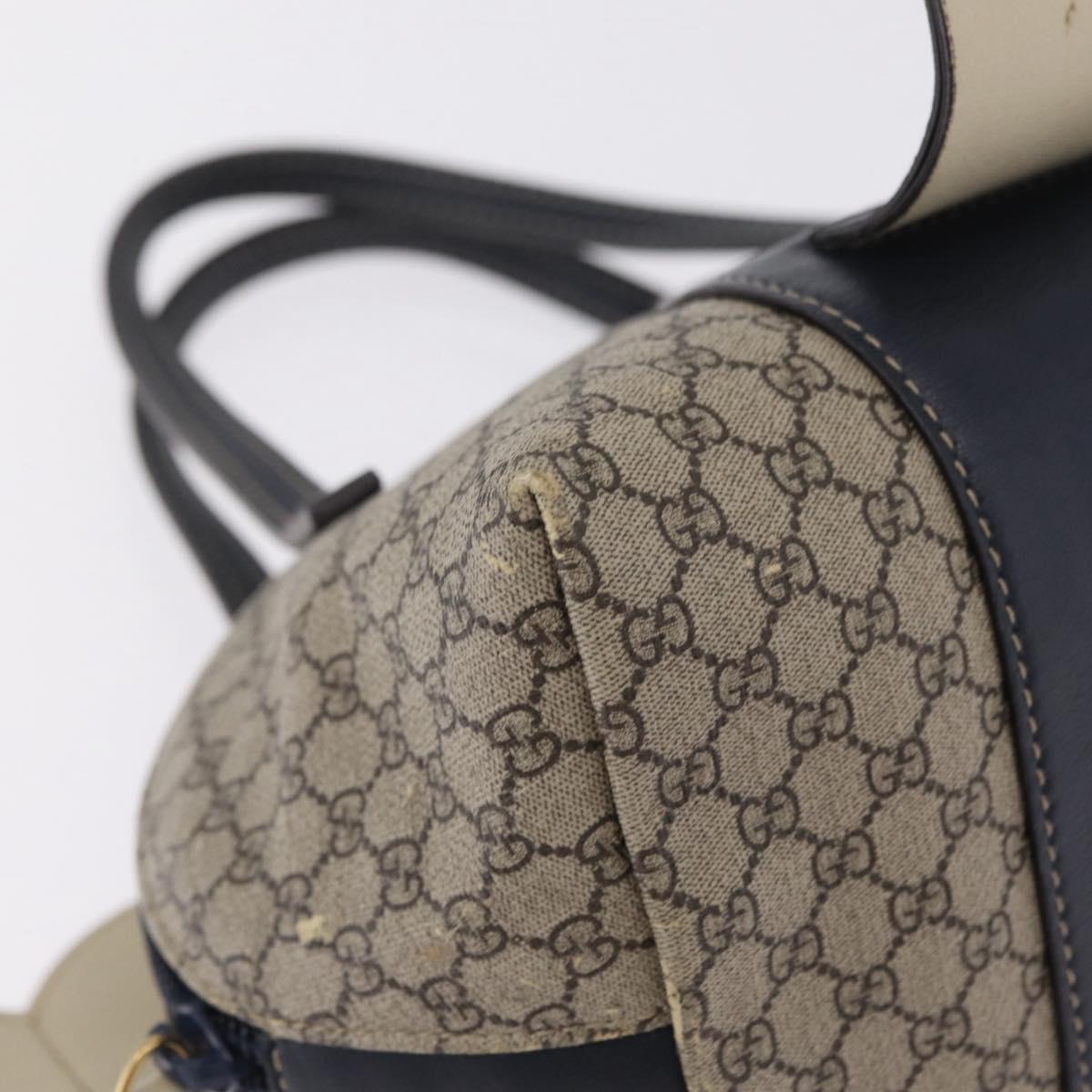 GUCCI Micro Supreme Mini Hand Bag PVC Navy Gold 284720 Auth 208379