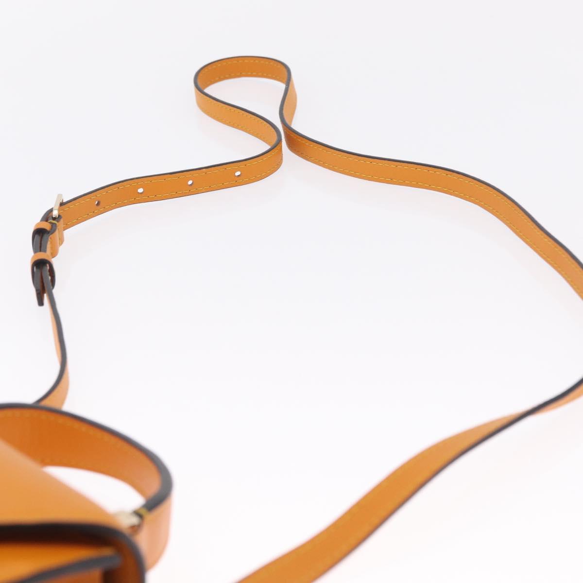 Valextra Micro Igide Hand Bag Leather 2way Orange Silver Auth 208395V