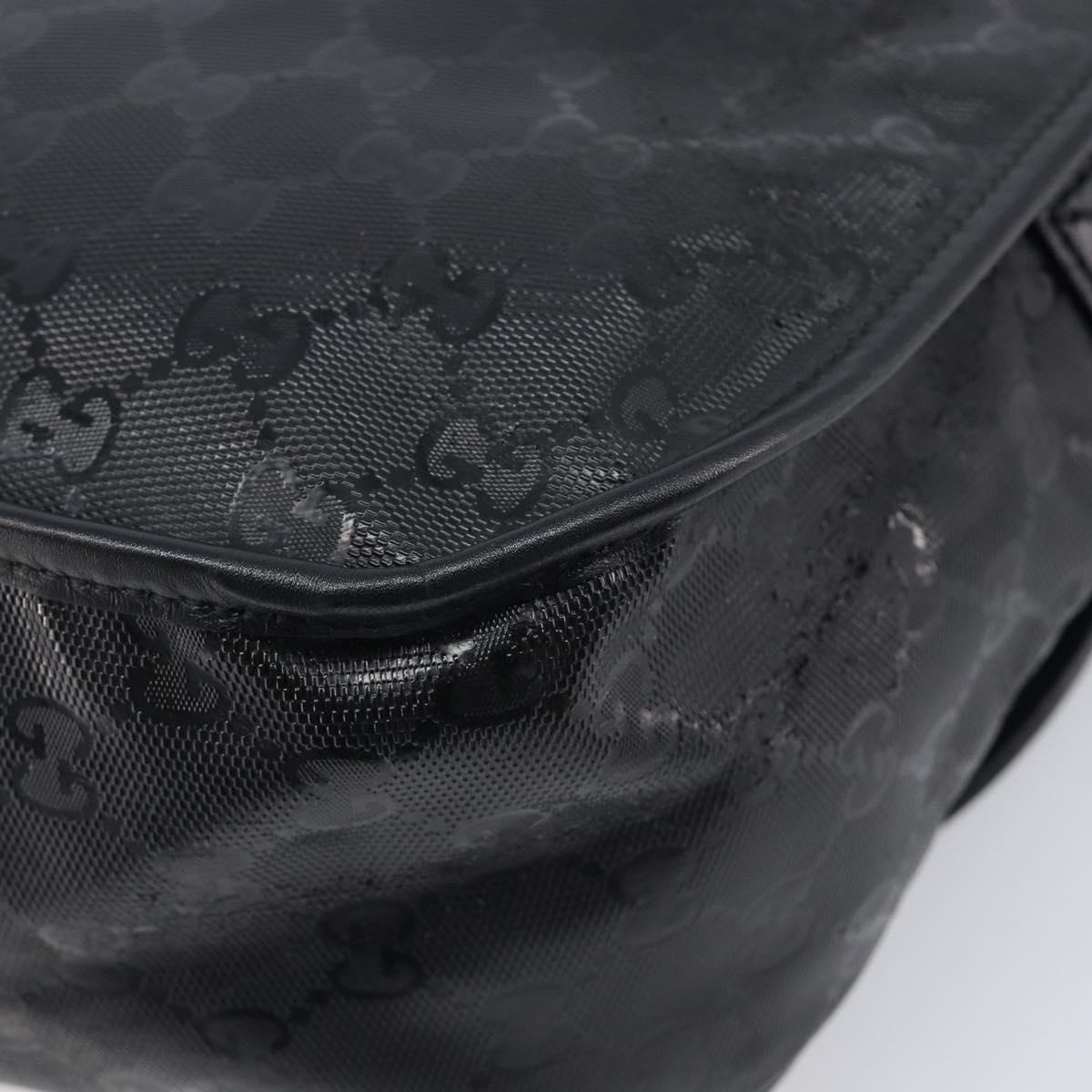 GUCCI GG implementation Shoulder Bag PVC Black Silver 201732 Auth 208397