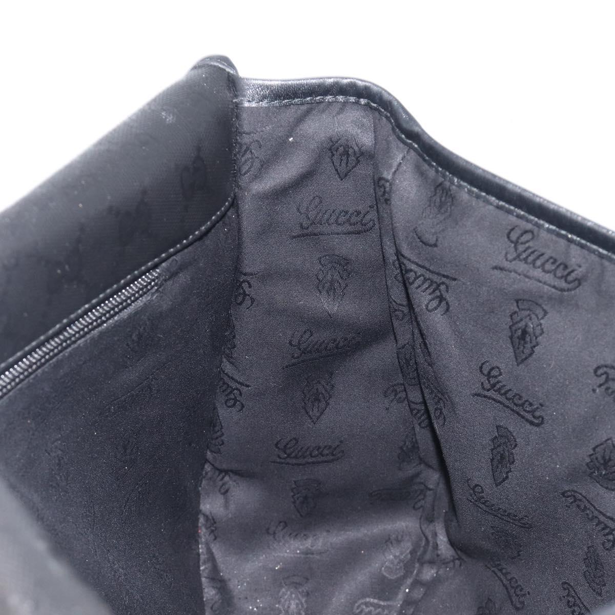 GUCCI GG implementation Shoulder Bag PVC Black Silver 201732 Auth 208397