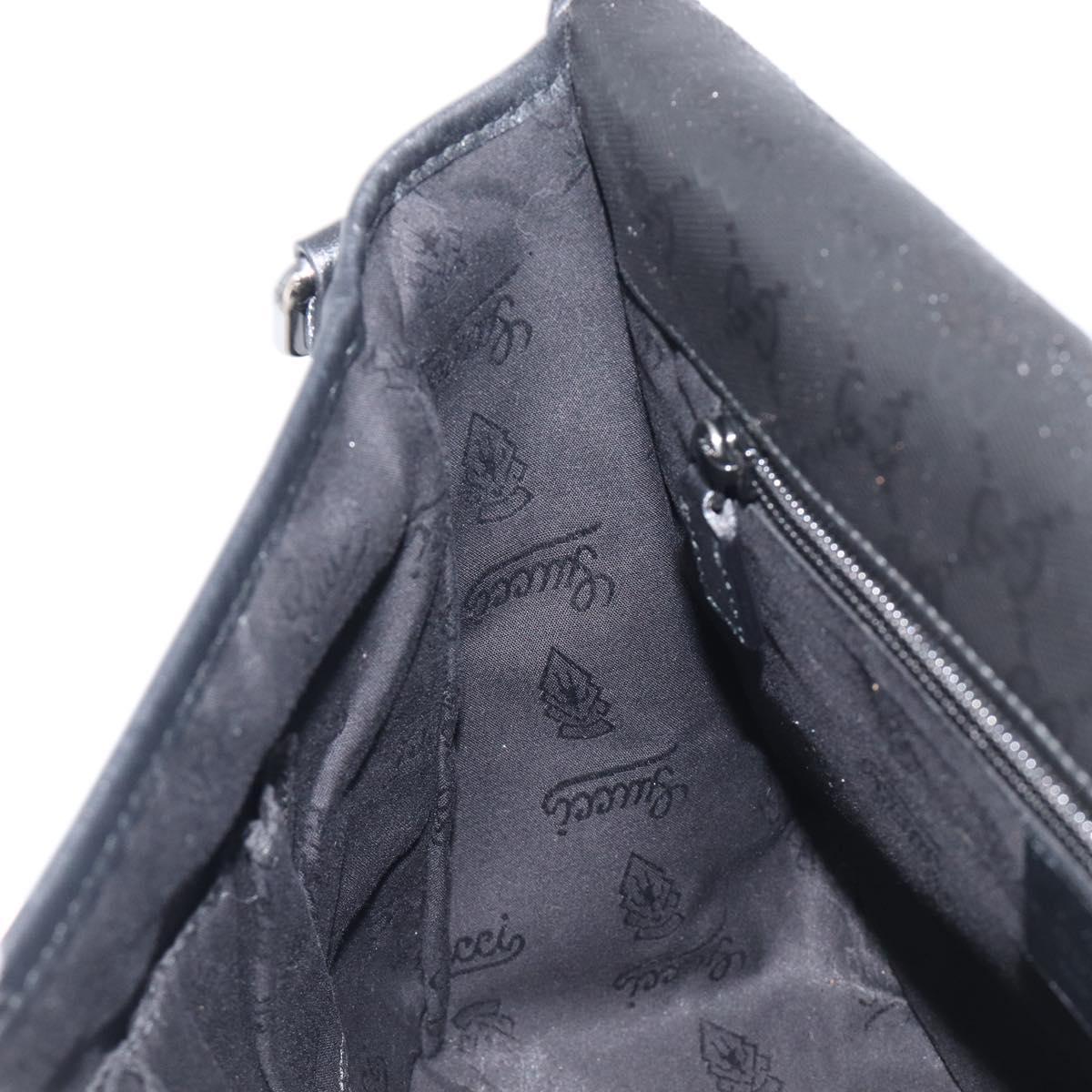 GUCCI GG implementation Shoulder Bag PVC Black Silver 201732 Auth 208397