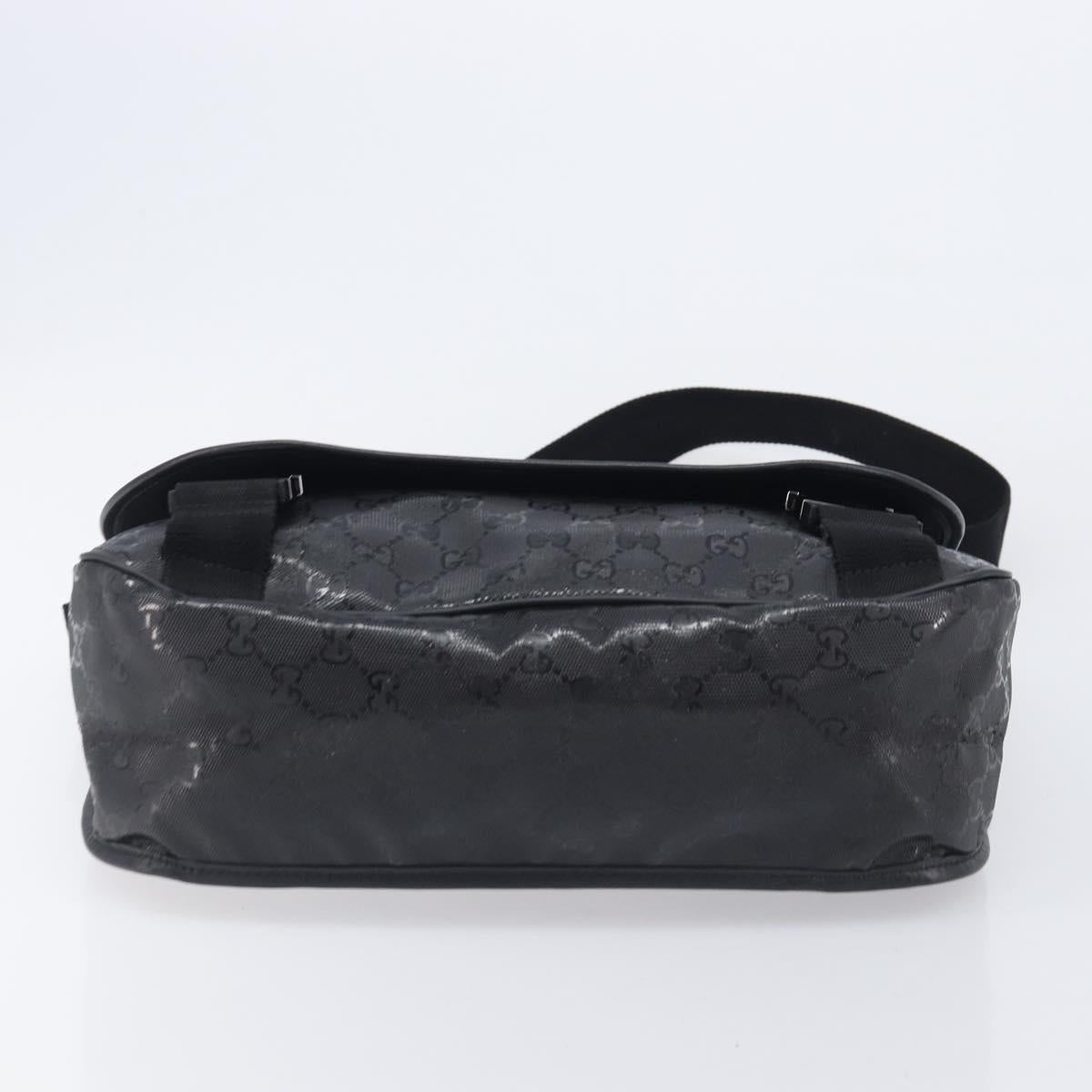 GUCCI GG implementation Shoulder Bag PVC Black Silver 201732 Auth 208397