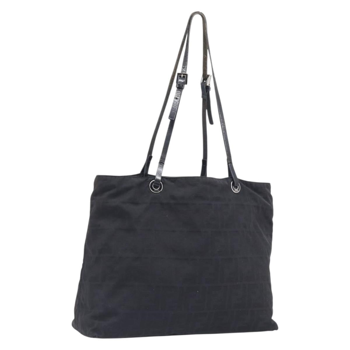 FENDI Zucca Canvas Tote Bag Black Auth 208398