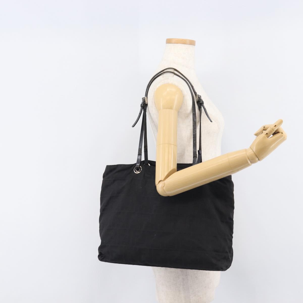 FENDI Zucca Canvas Tote Bag Black Auth 208398