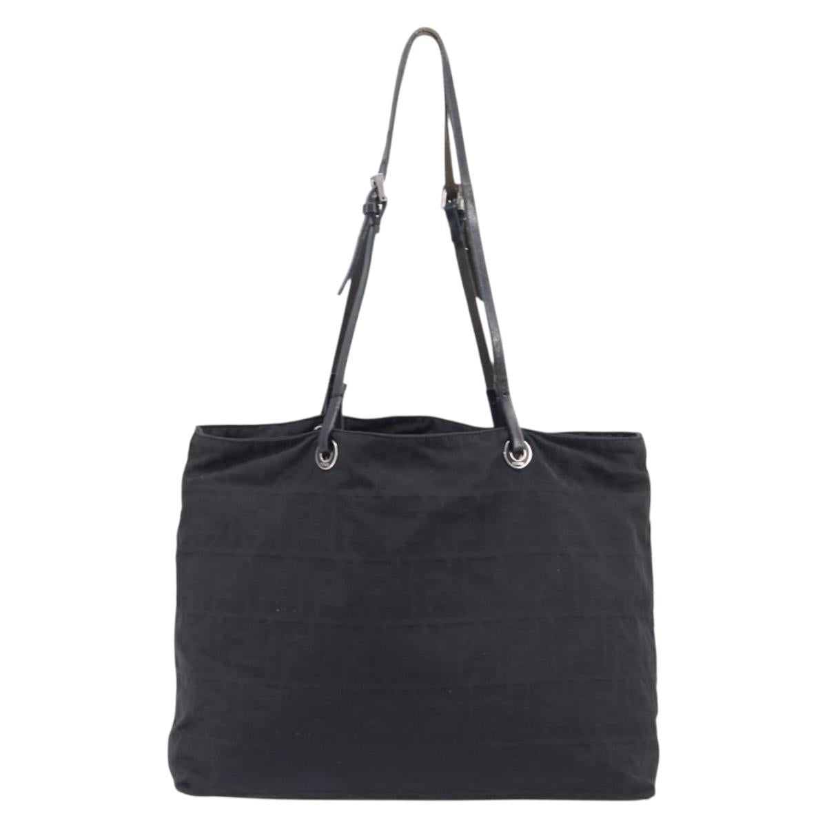 FENDI Zucca Canvas Tote Bag Black Auth 208398