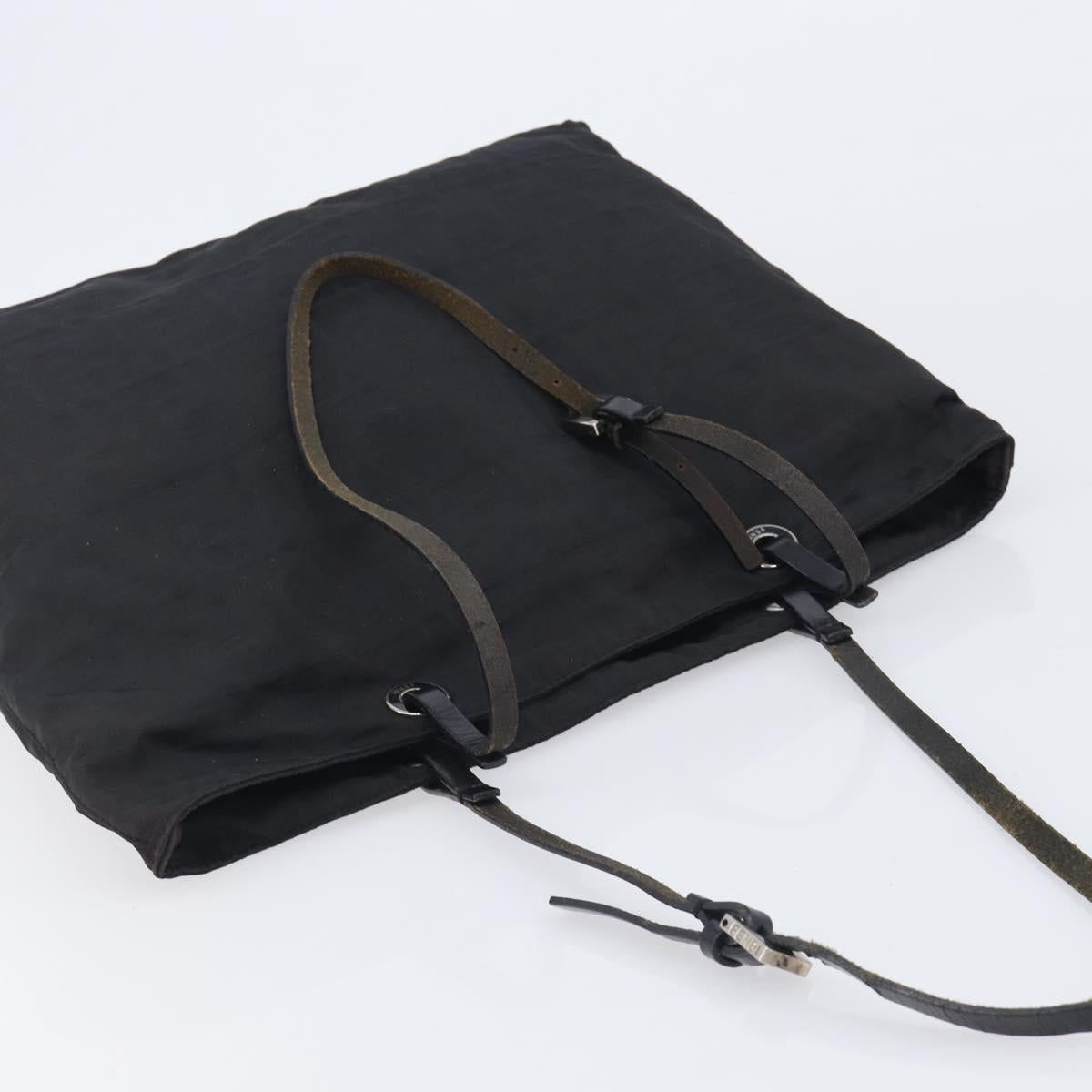 FENDI Zucca Canvas Tote Bag Black Auth 208398