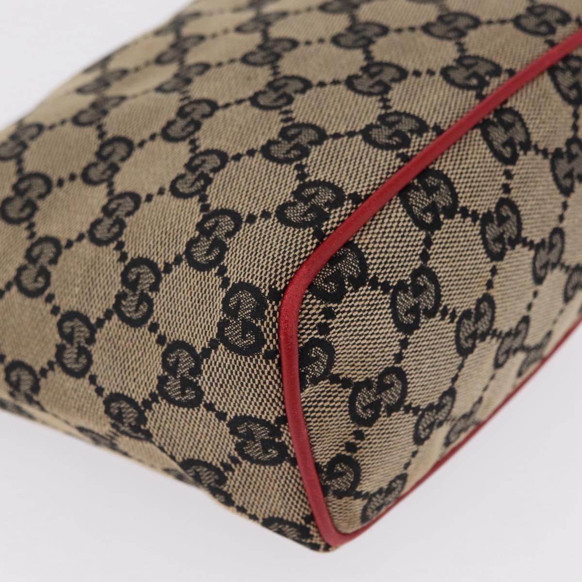 GUCCI GG Canvas Hand Pouch Hand Bag Navy Gold 039 1147 Auth 208405A