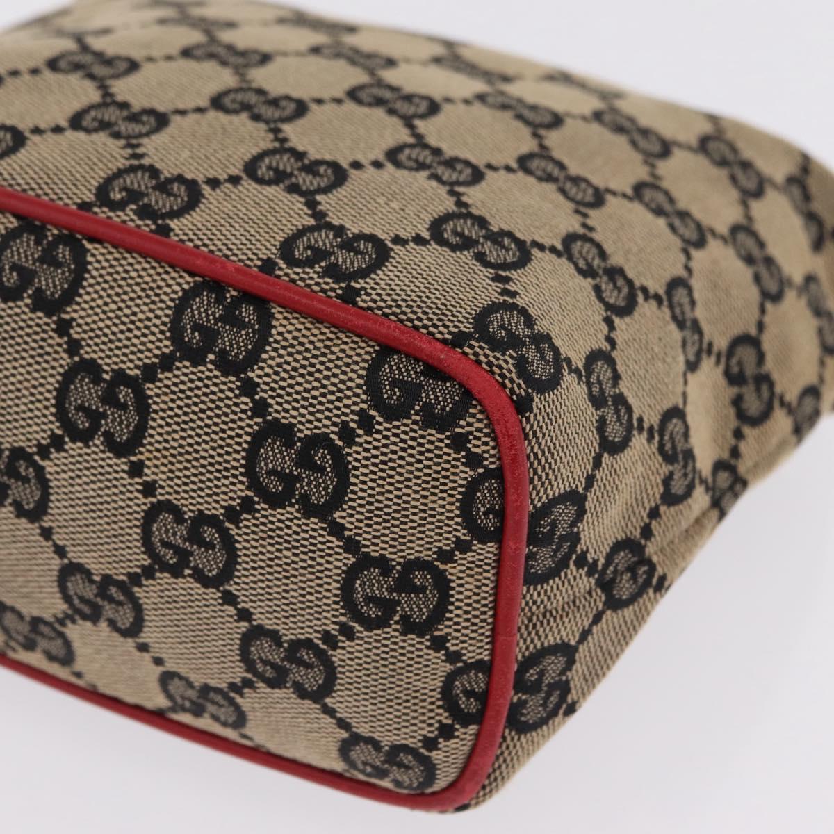 GUCCI GG Canvas Hand Pouch Hand Bag Navy Gold 039 1147 Auth 208405A