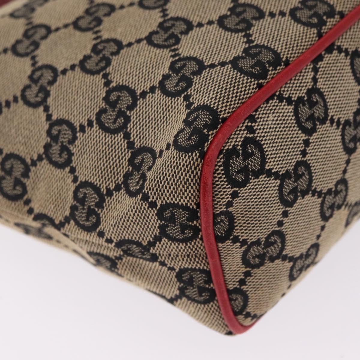 GUCCI GG Canvas Hand Pouch Hand Bag Navy Gold 039 1147 Auth 208405A