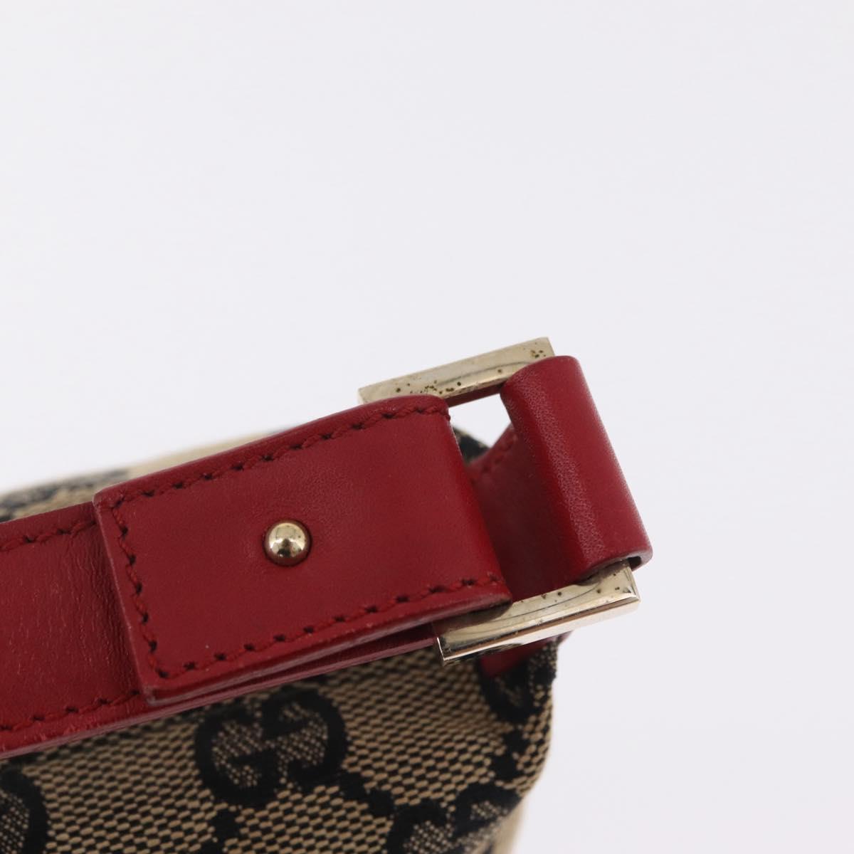 GUCCI GG Canvas Hand Pouch Hand Bag Navy Gold 039 1147 Auth 208405A