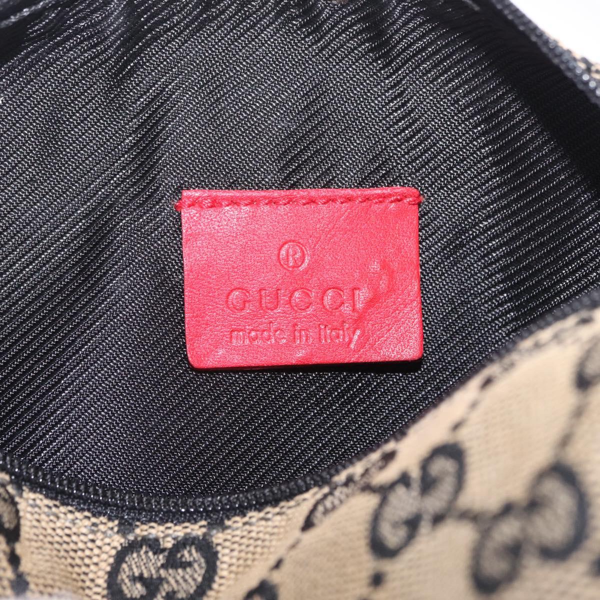 GUCCI GG Canvas Hand Pouch Hand Bag Navy Gold 039 1147 Auth 208405A