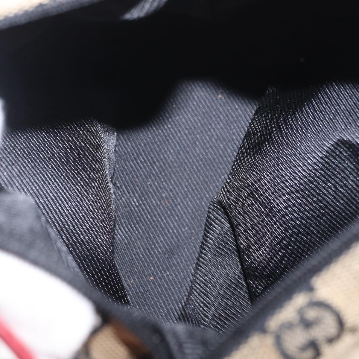 GUCCI GG Canvas Hand Pouch Hand Bag Navy Gold 039 1147 Auth 208405A