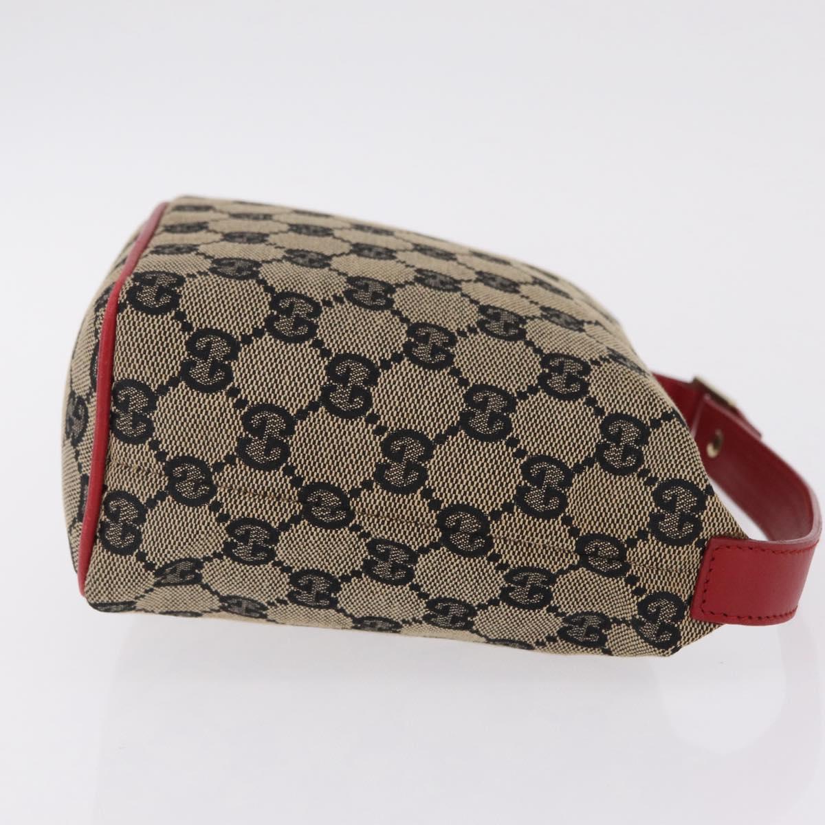 GUCCI GG Canvas Hand Pouch Hand Bag Navy Gold 039 1147 Auth 208405A