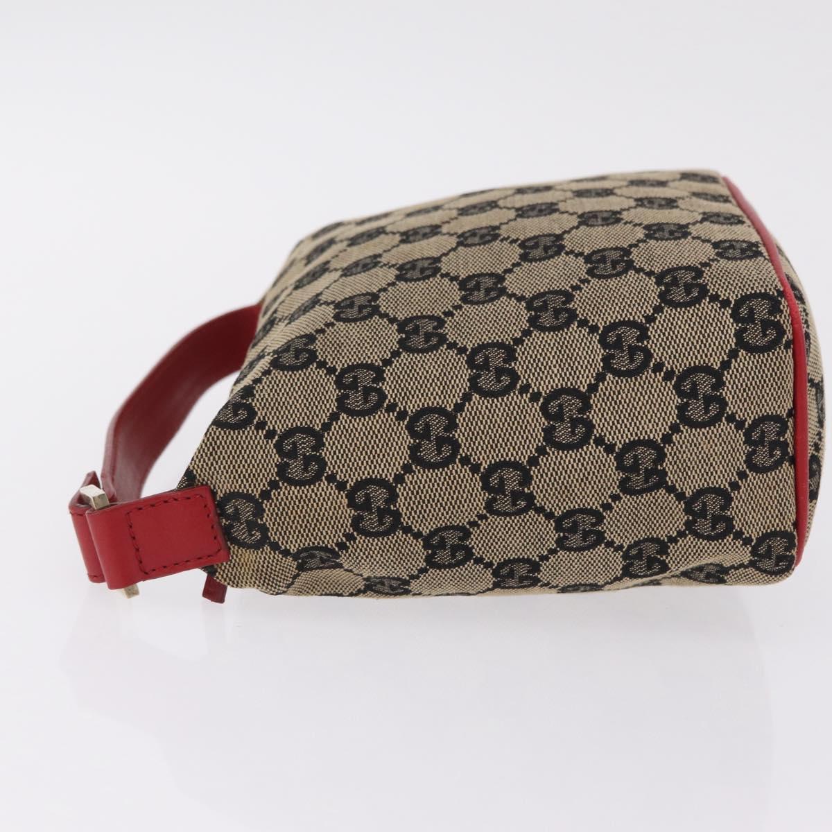 GUCCI GG Canvas Hand Pouch Hand Bag Navy Gold 039 1147 Auth 208405A