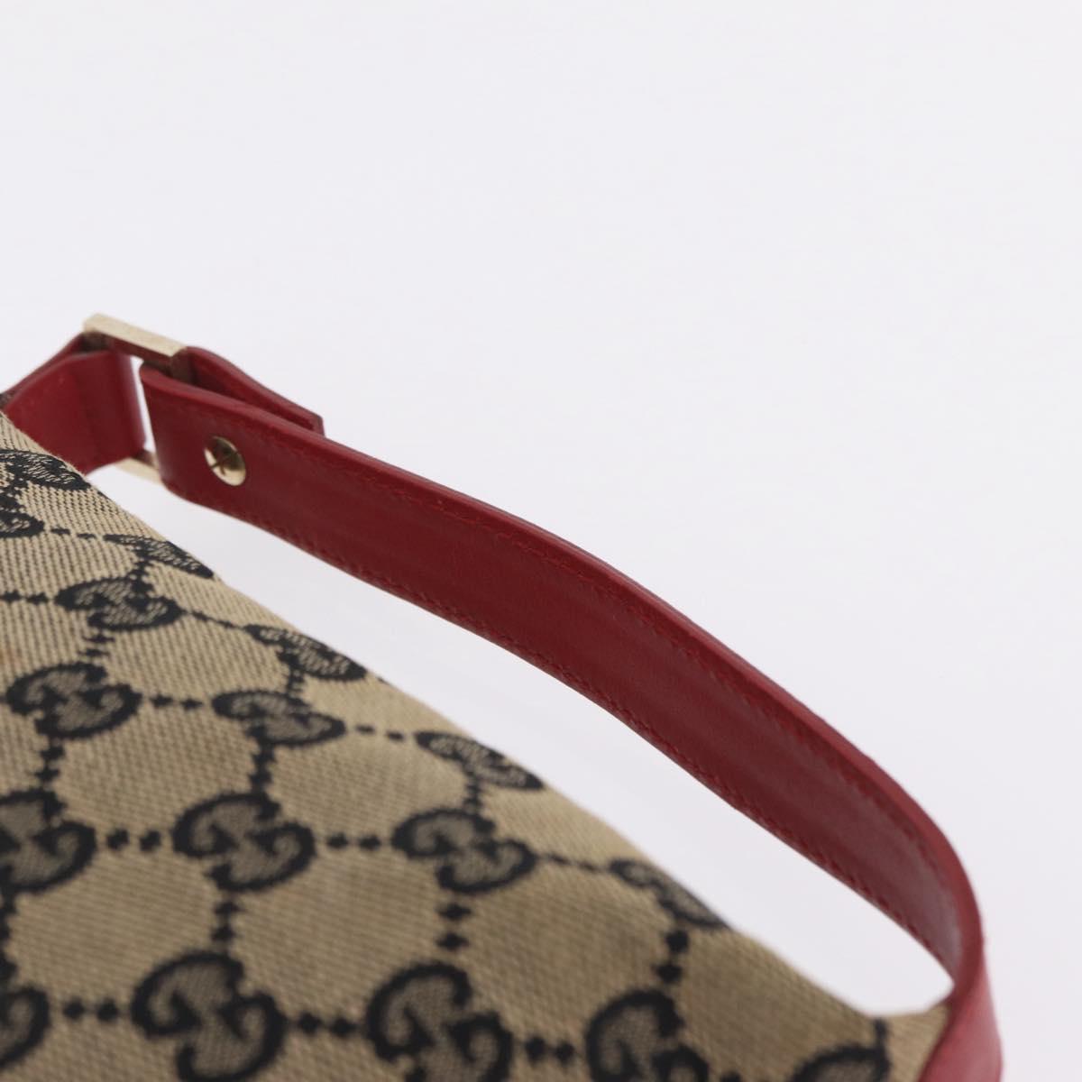 GUCCI GG Canvas Hand Pouch Hand Bag Navy Gold 039 1147 Auth 208405A