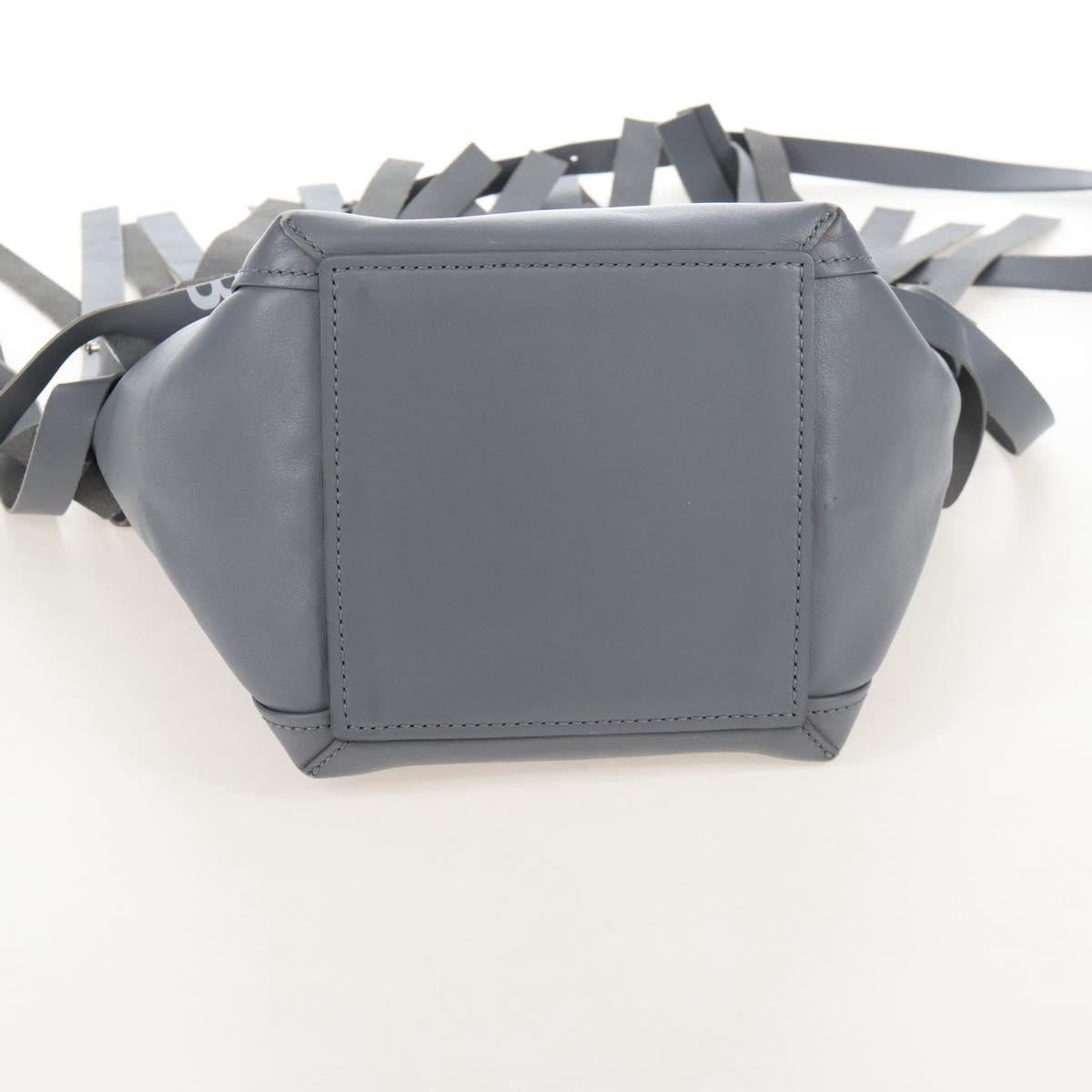 Balenciaga Laundry Cabas Hand Bag Leather 2way Gray Silver 517842 Auth 208407A